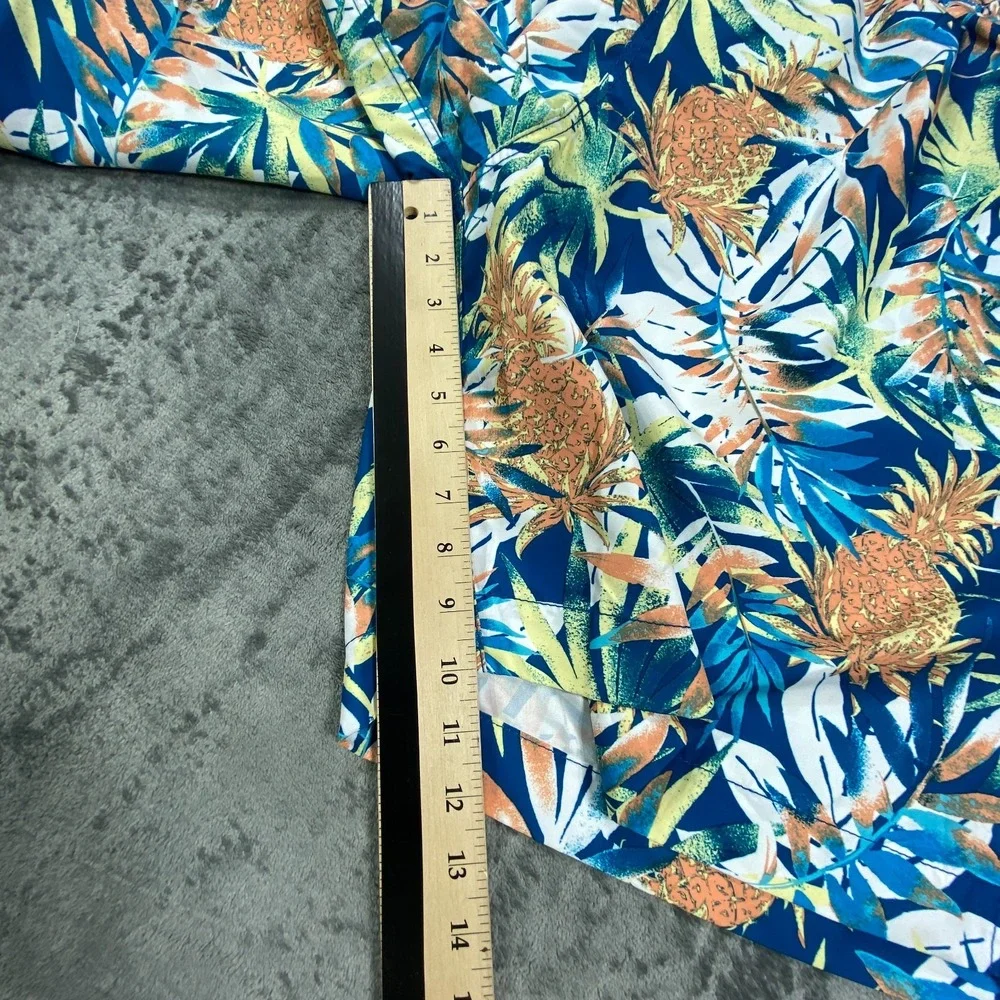 NWT Caribbean Swim Trunks Mens 3XB Blue Palm Tree Pine Print Board Shorts‎ NEW